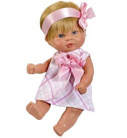 Кукла пупсик в розовом платьице, 20 см. 